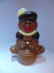 Piet op springbal in melkchocolade