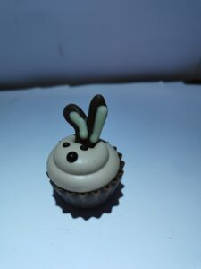 Bunny cupcake in melkchocolade